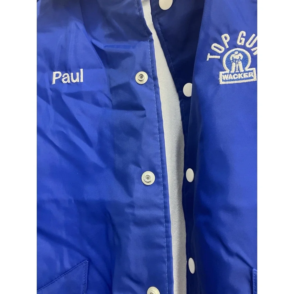 Vintage Royal Blue Top Gun Wacker Varsity Jacket - Picture 7 of 13